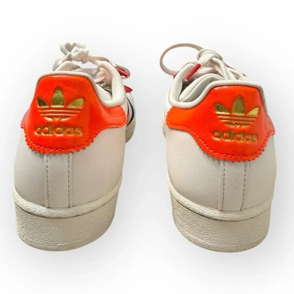 ADIDAS Superstar Shoes in Off White /Better Scarlet /Solar Red, Size 7 - Picture 12 of 16